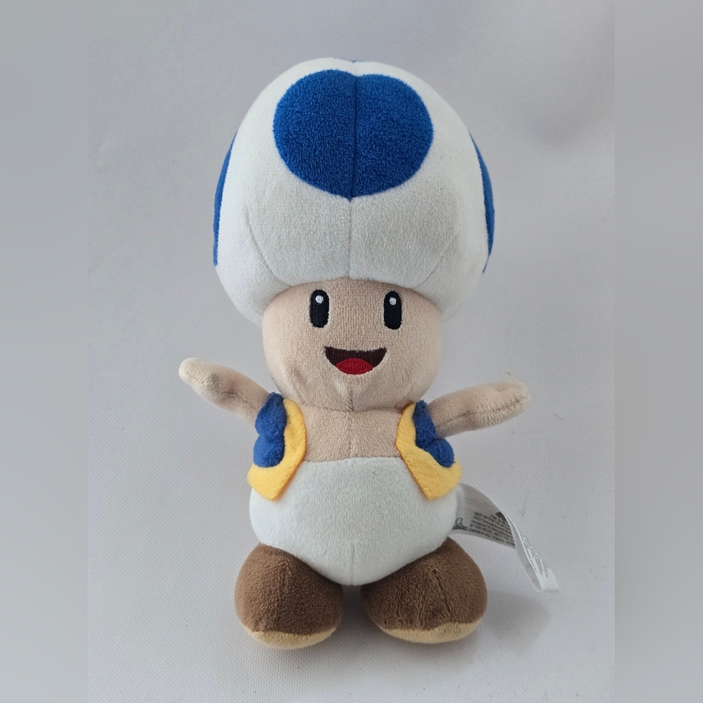 Nintendo Blue Toad Plush Super Mario Character Mushroom Toad Toy